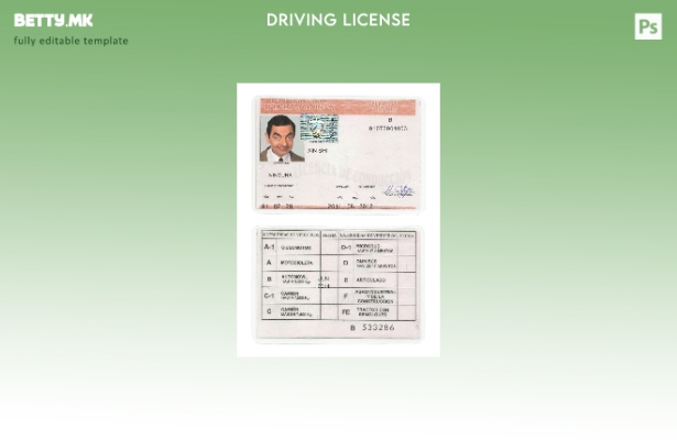 Шаблон за возачка дозвола Куба во модерен стил